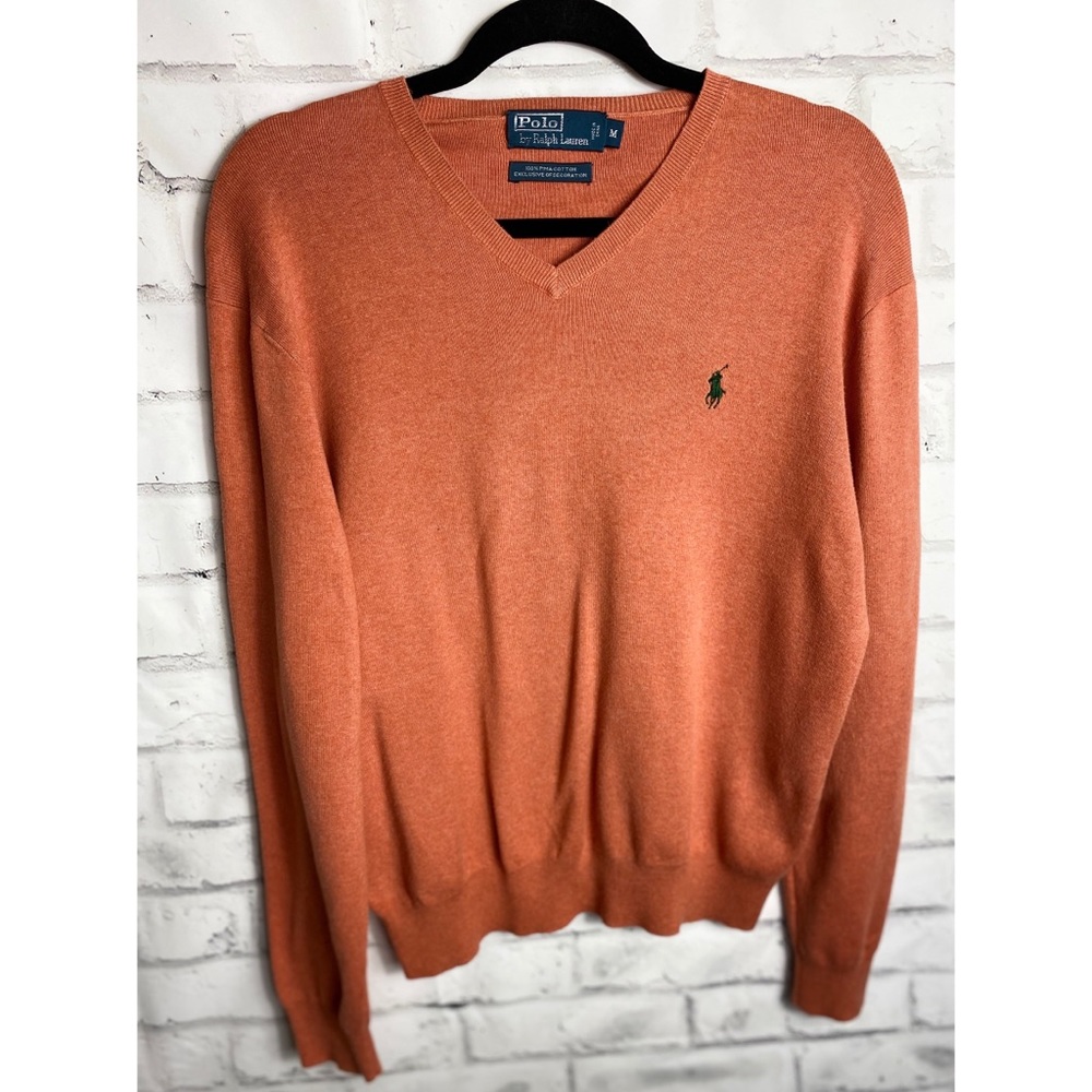 Polo Ralph Lauren orange v-neck sweater M